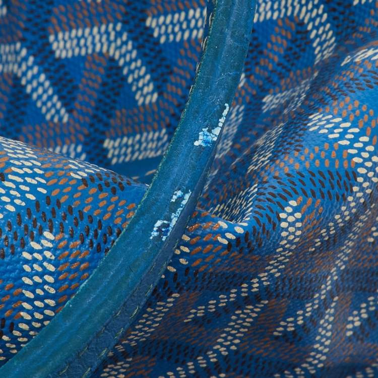 مملوكة مسبقًا Goyard Blue Goyardine Coated Canvas and Leather Saint Louis PM Tote