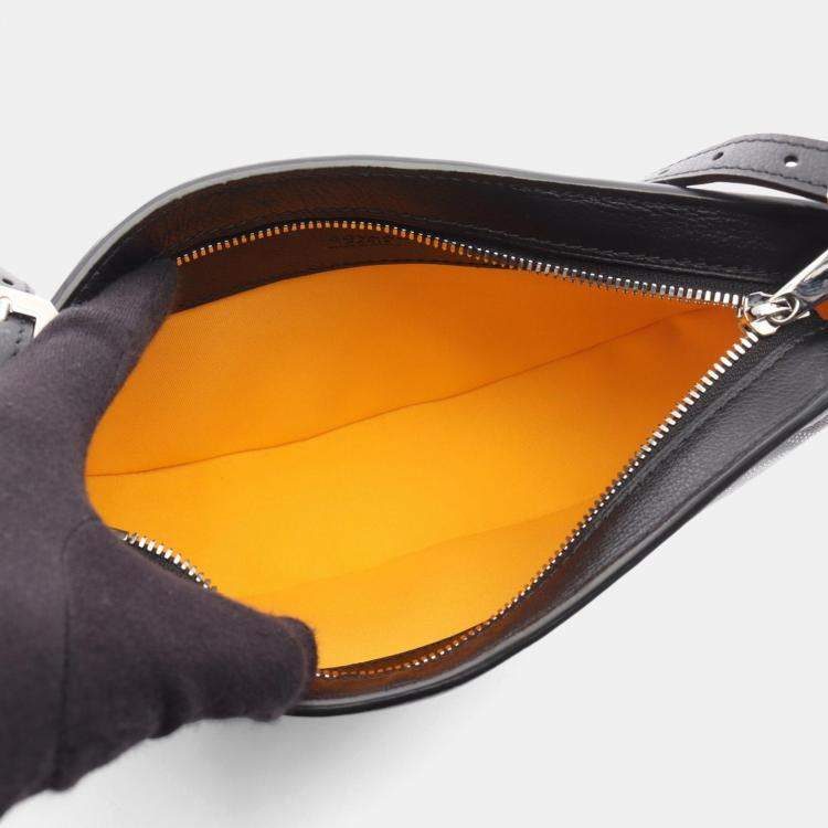 Pre Owned Goyard Hirondelle Black Canvas Leather Shoulder Bag