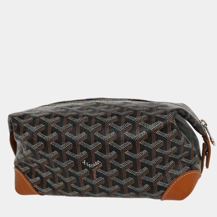 Pre Owned Goyard Black Boeing 25 Trousse Pouch Clutch Bag