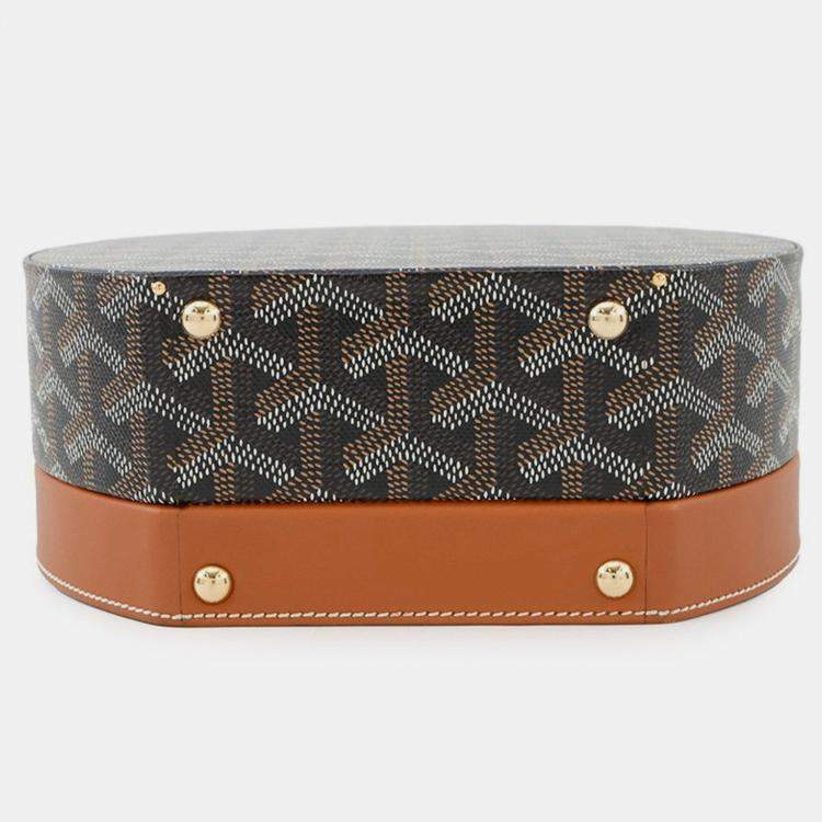 Pre Owned Goyard Handbag Hat Box - Alto Trunk Bag Black/Brown