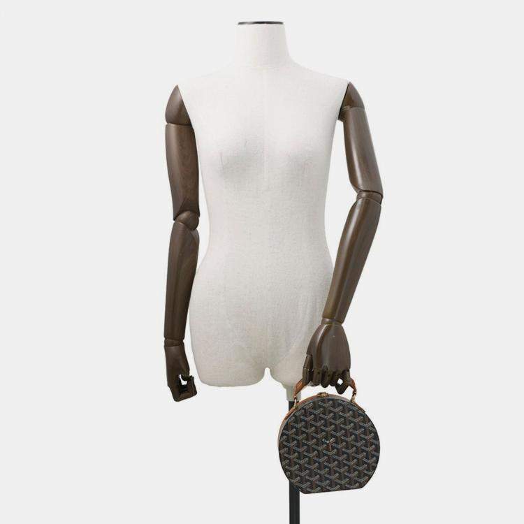 Pre Owned Goyard Handbag Hat Box - Alto Trunk Bag Black/Brown