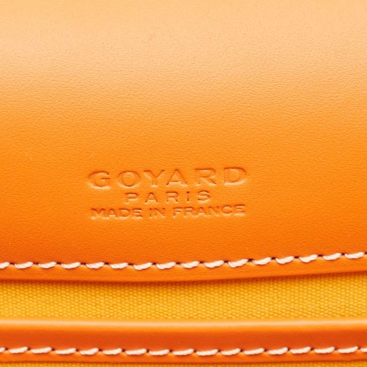Pre Owned Goyard Belvedere II PM Orange Goyardine Coated Canvas and Leather Bag