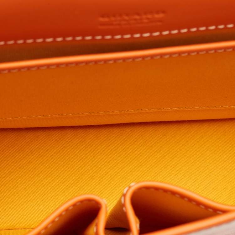 Pre Owned Goyard Belvedere II PM Orange Goyardine Coated Canvas and Leather Bag