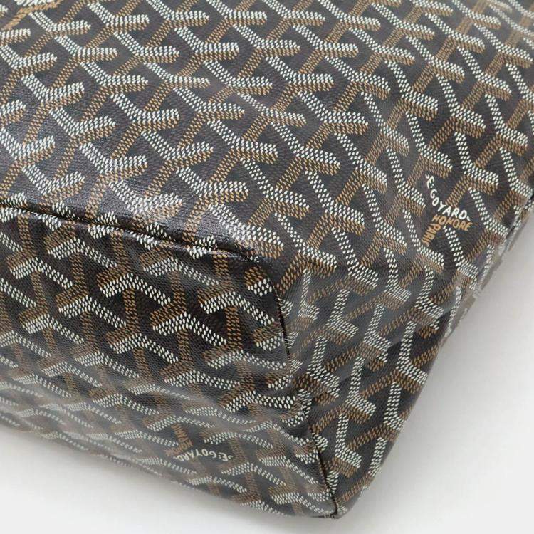 مملوكة مسبقًا Goyard Saint Louis Pm Tote Bag Shoulder Coated Canvas Leather Black Brown White