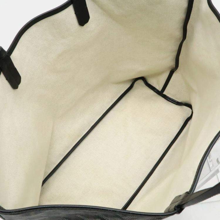 مملوكة مسبقًا Goyard Saint Louis Pm Tote Bag Shoulder Coated Canvas Leather Black Brown White