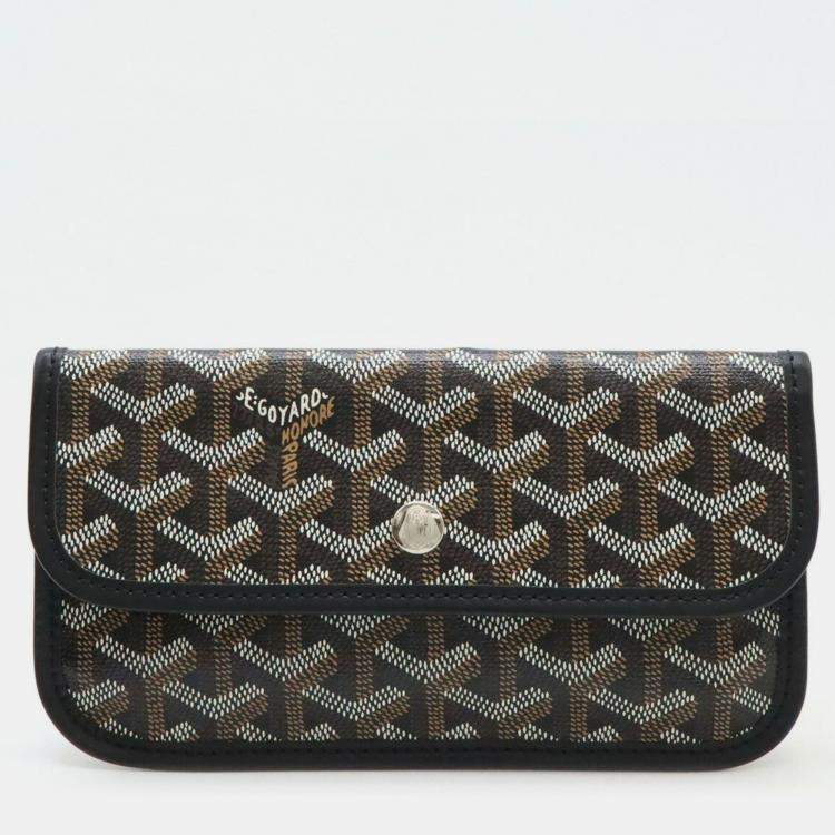 مملوكة مسبقًا Goyard Saint Louis Pm Tote Bag Shoulder Coated Canvas Leather Black Brown White