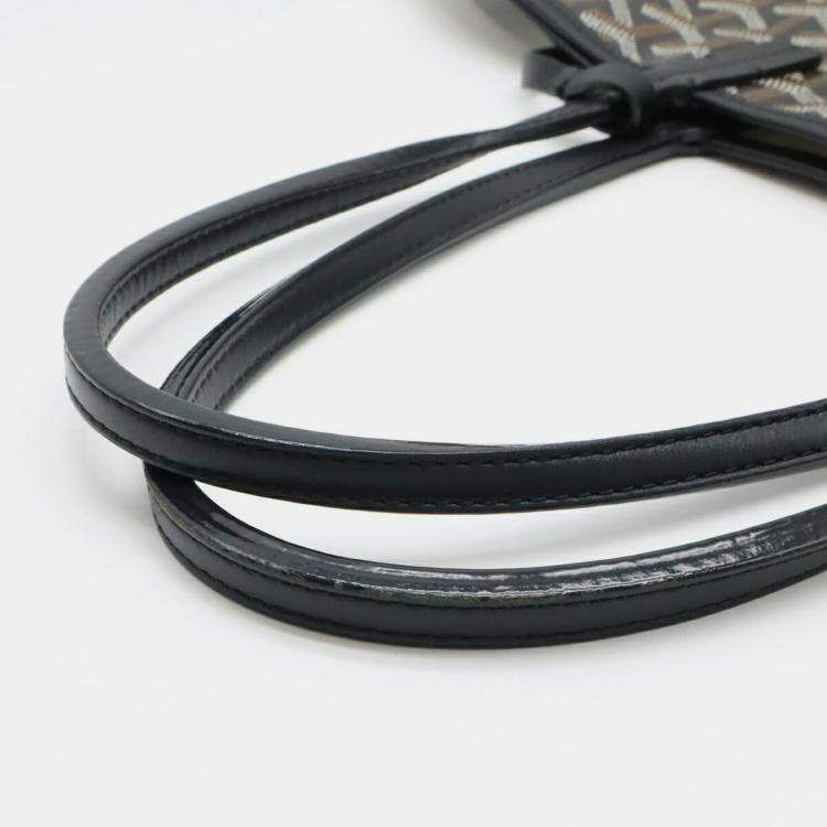 مملوكة مسبقًا Goyard Saint Louis Pm Tote Bag Shoulder Coated Canvas Leather Black Brown White