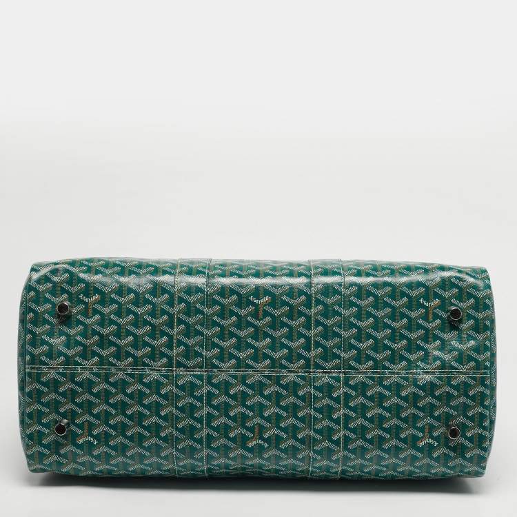 مملوكة مسبقًا Goyard Boston 45 Green Goyardine Coated Canvas and Leather Duffel Bag