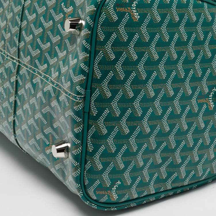 مملوكة مسبقًا Goyard Boston 45 Green Goyardine Coated Canvas and Leather Duffel Bag