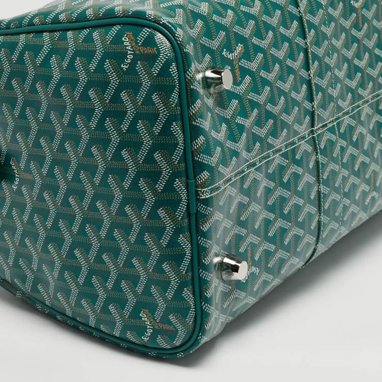 مملوكة مسبقًا Goyard Boston 45 Green Goyardine Coated Canvas and Leather Duffel Bag