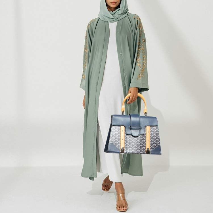 مملوكة مسبقًا حقيبة جويرد سايغون جلد وكانفاس مقوى أزرق بحري بيد علوية  ممقاس 