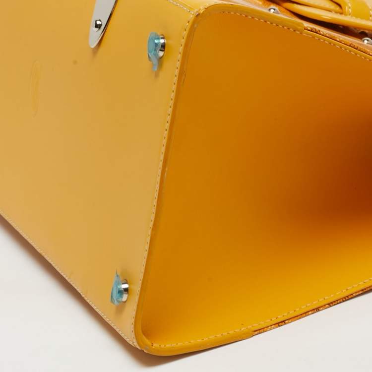 Pre Owned Goyard Saigon MM Yellow Goyardine Coated Canvas and Leather Top Handle Bag