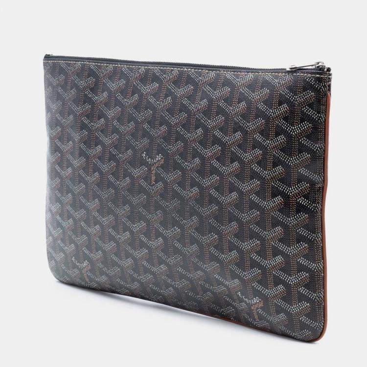 Pre Owned Goyard Black Goyardine Senat MM