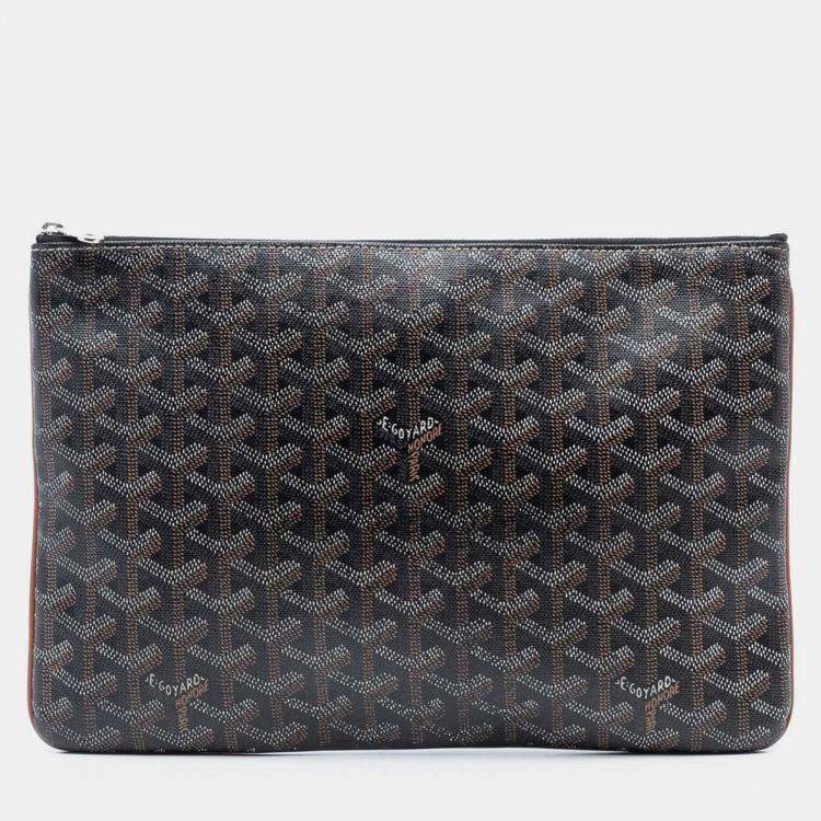 Pre Owned Goyard Black Goyardine Senat MM