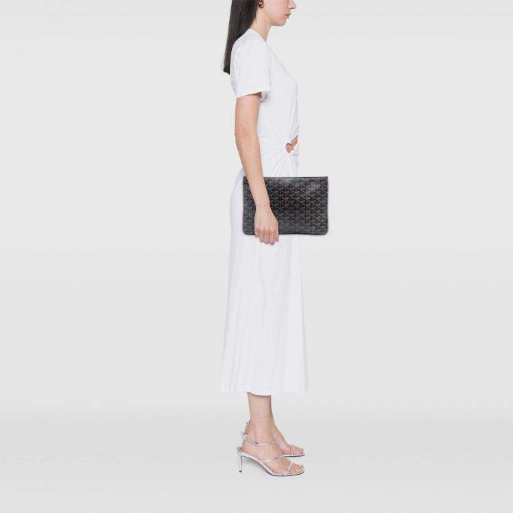 Pre Owned Goyard Black Goyardine Senat MM