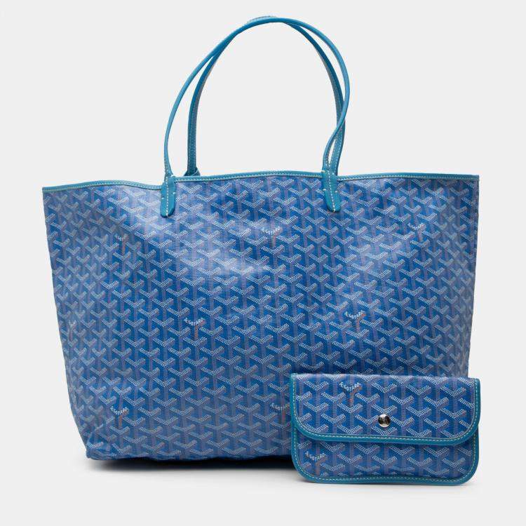 Pre Owned Goyard Blue Goyardine Saint Louis GM