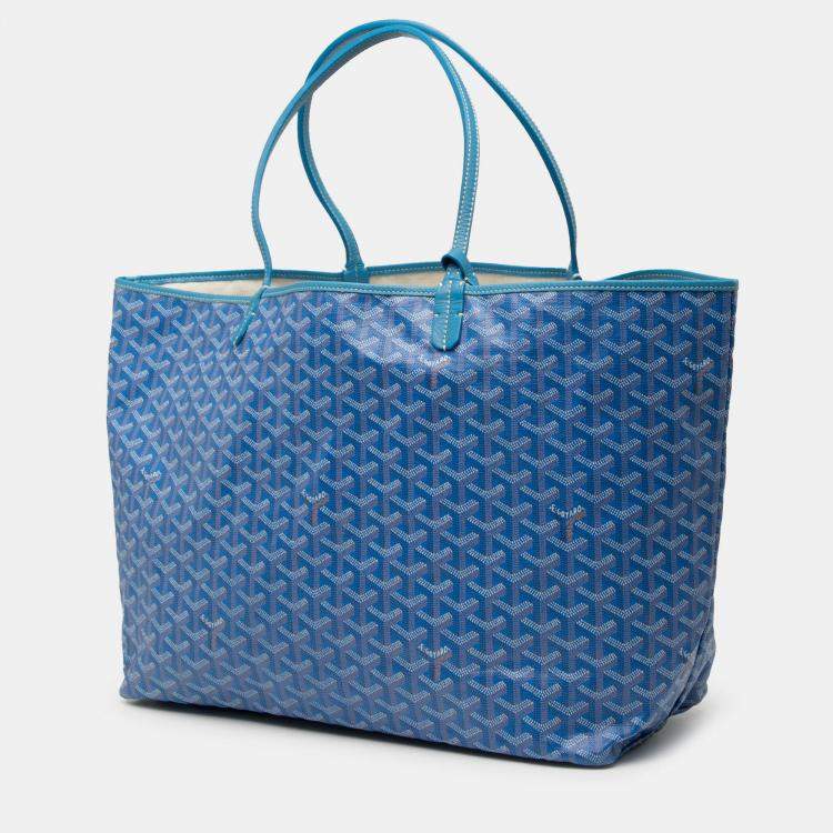 Pre Owned Goyard Blue Goyardine Saint Louis GM