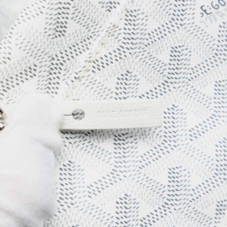Pre Owned Goyard White Goyardine Reversible Anjou PM