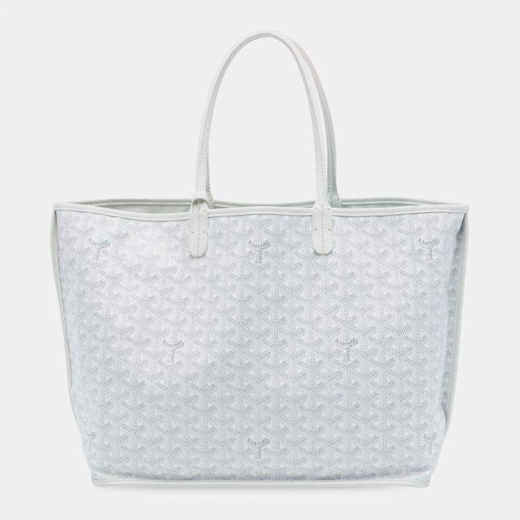 Pre Owned Goyard White Goyardine Reversible Anjou PM