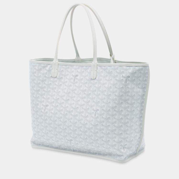 Pre Owned Goyard White Goyardine Reversible Anjou PM