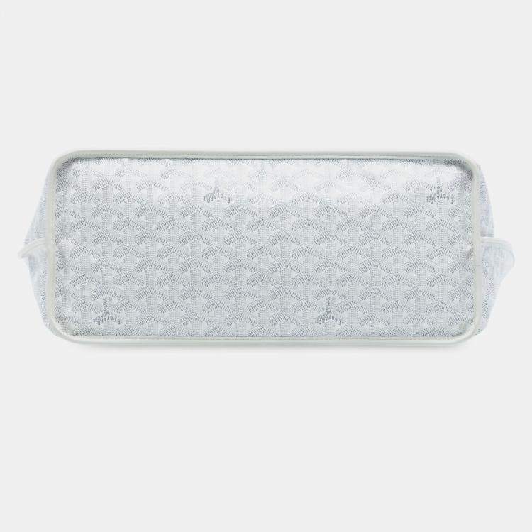 Pre Owned Goyard White Goyardine Reversible Anjou PM