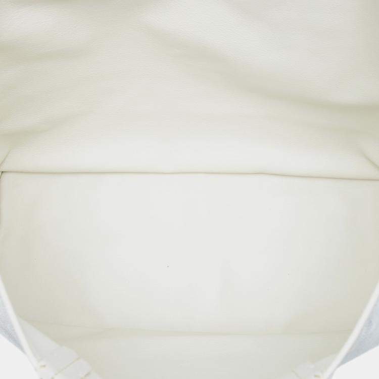 Pre Owned Goyard White Goyardine Reversible Anjou PM