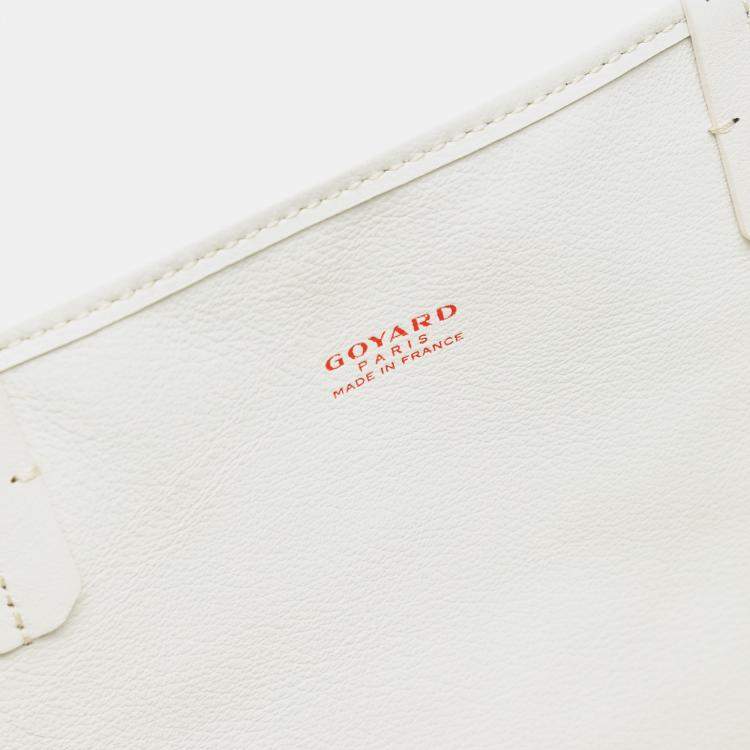 Pre Owned Goyard White Goyardine Reversible Anjou PM