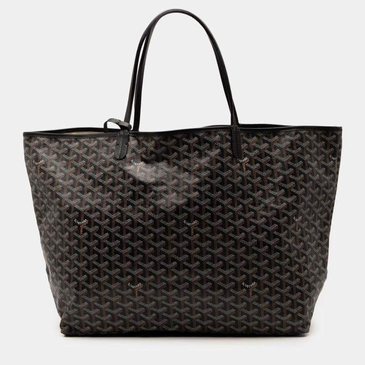 Pre Owned Goyard Black Goyardine Saint Louis GM