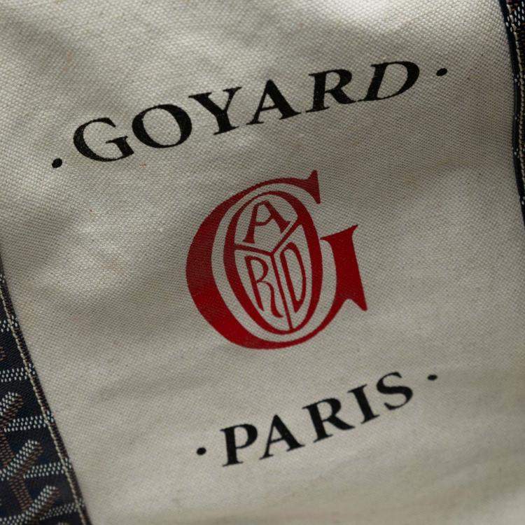 Pre Owned Goyard Blue Goyardine Reversible Belharra Tote