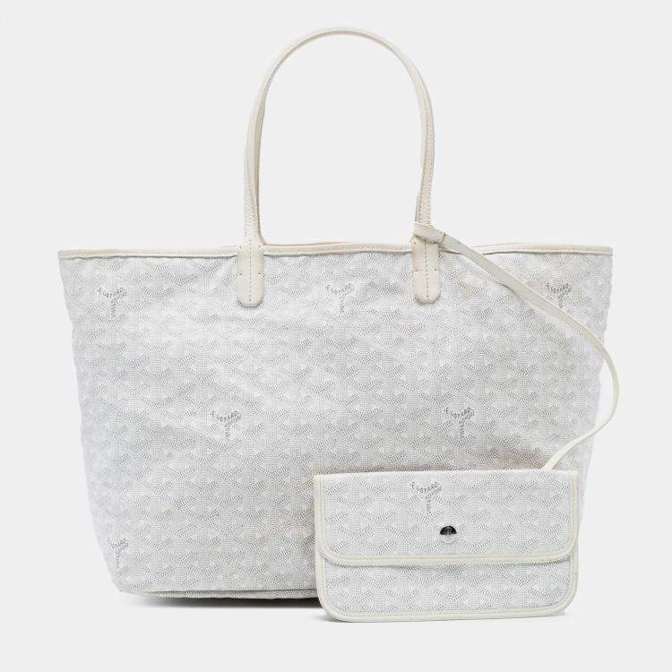 Pre Owned Goyard White Goyardine Saint Louis PM