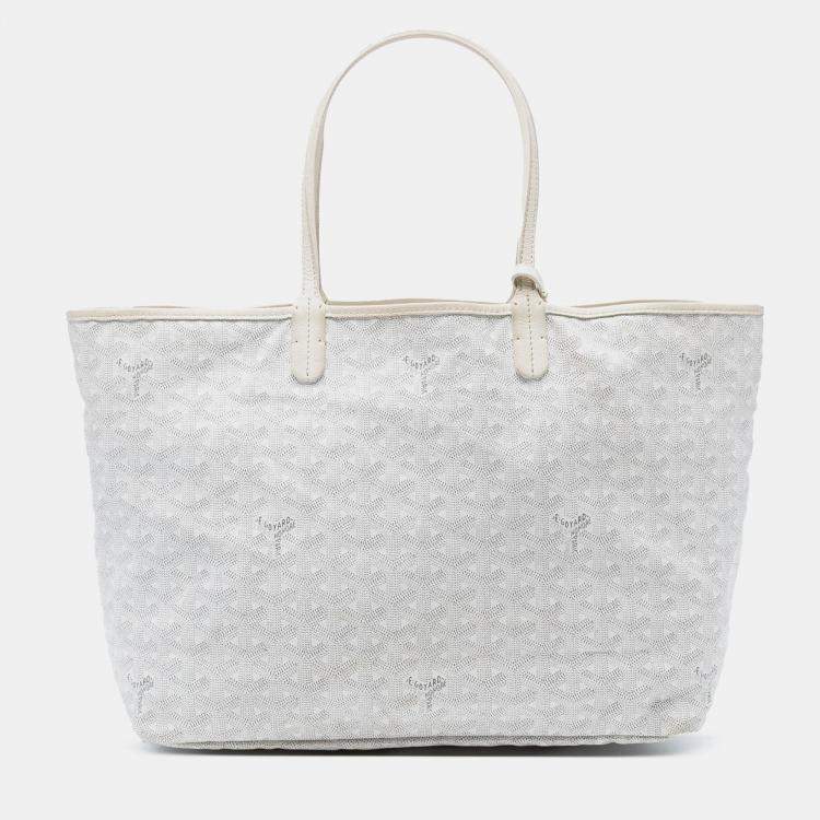 Pre Owned Goyard White Goyardine Saint Louis PM