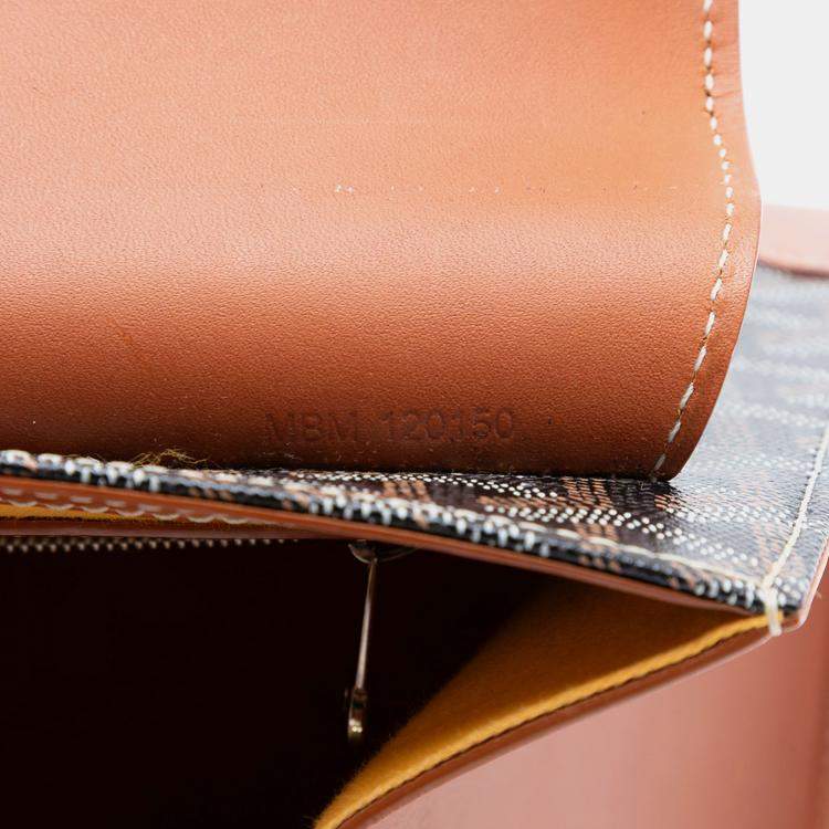 Pre Owned Goyard Black Brown Goyardine Saigon Structured PM