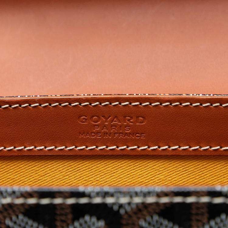 Pre Owned Goyard Black Brown Goyardine Saigon Structured PM