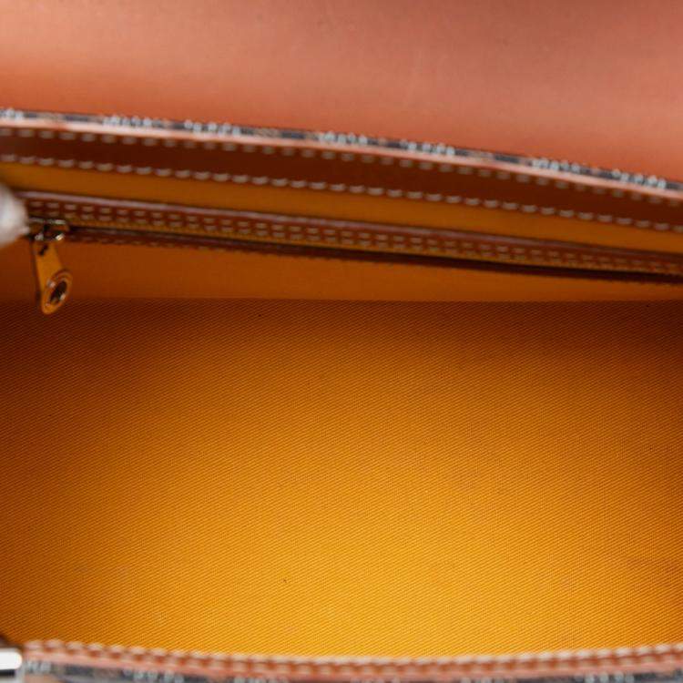 Pre Owned Goyard Black Brown Goyardine Saigon Structured PM