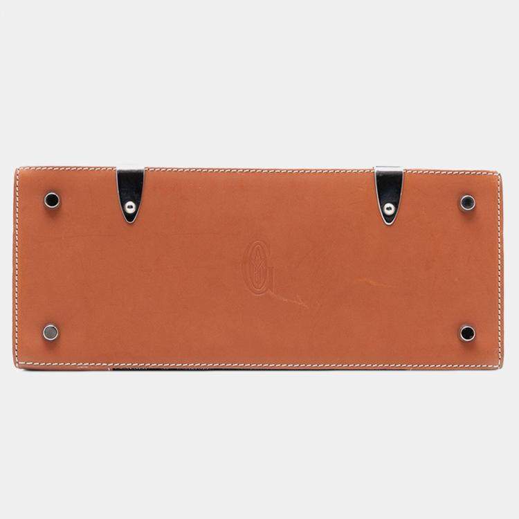 Pre Owned Goyard Black Brown Goyardine Saigon Structured PM