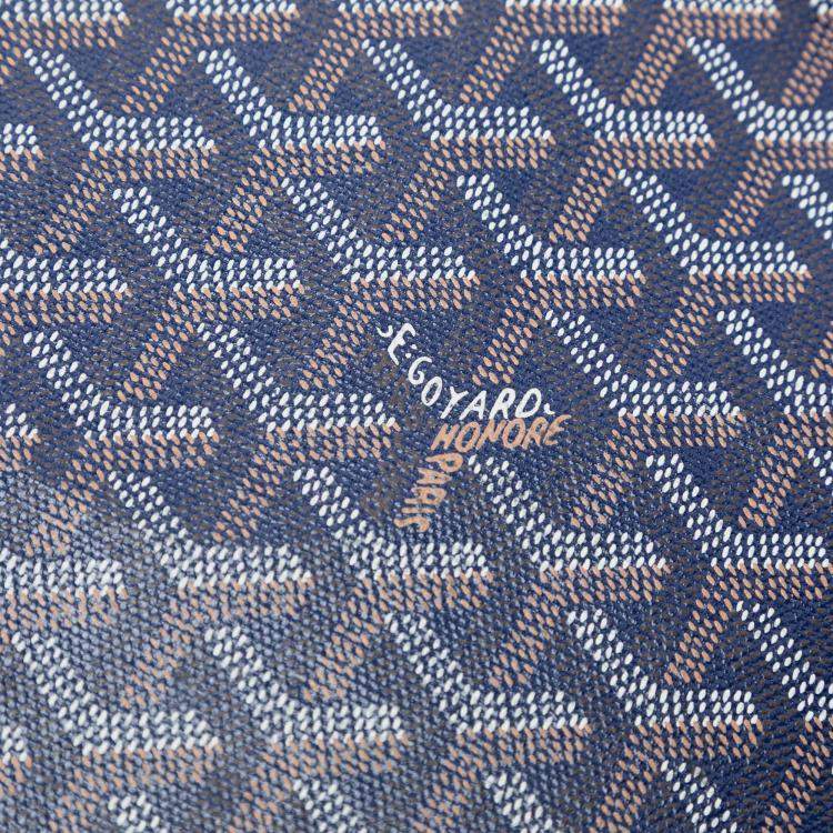 Pre Owned Goyard Blue Goyardine Comores Tote GM