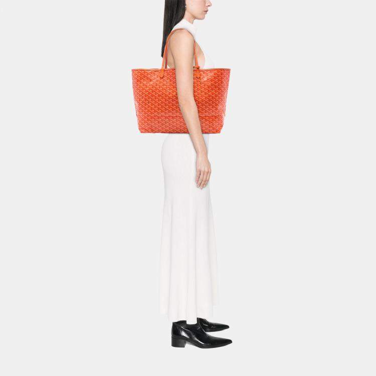 Pre Owned Goyard Orange Goyardine Saint Louis GM