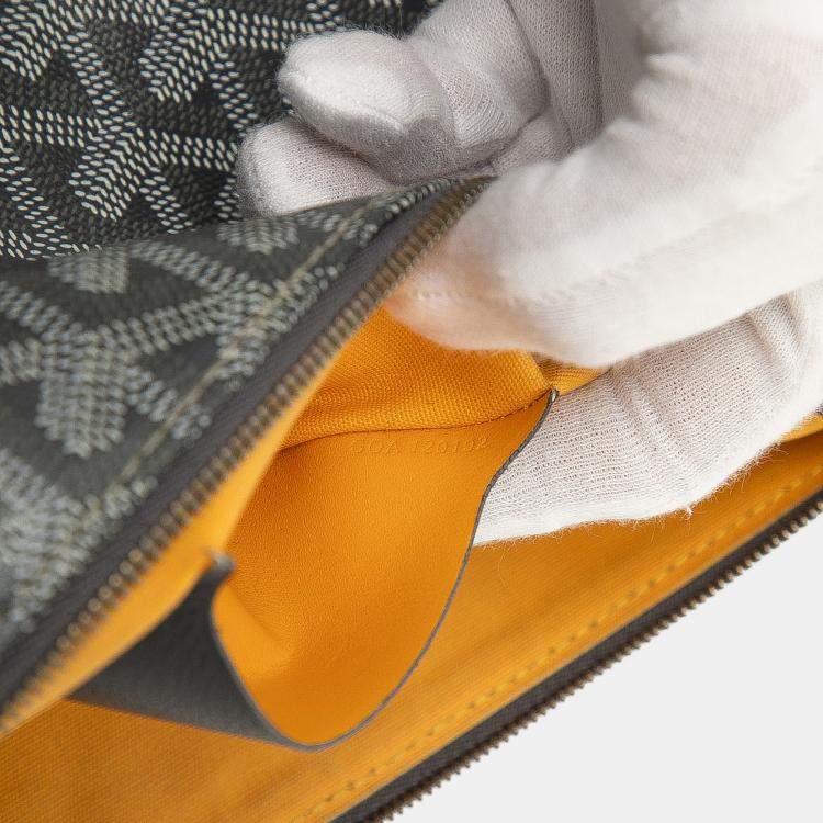 Pre Owned Goyard Goyardine Senat Coated Canvas Grey Clutche MM