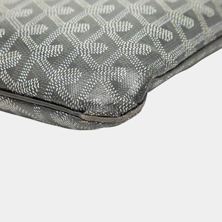 Pre Owned Goyard Goyardine Senat Coated Canvas Grey Clutche MM