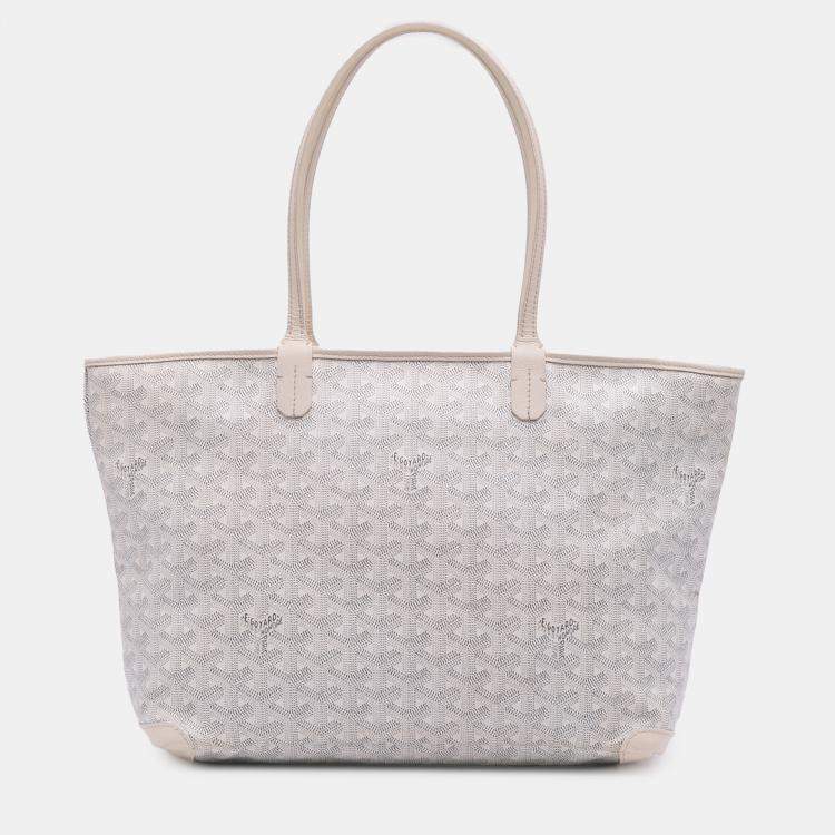 Pre Owned Goyard White Goyardine Artois PM
