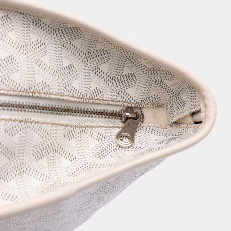 Pre Owned Goyard White Goyardine Artois PM