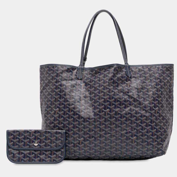 Pre Owned Goyard Blue Goyardine Saint Louis GM