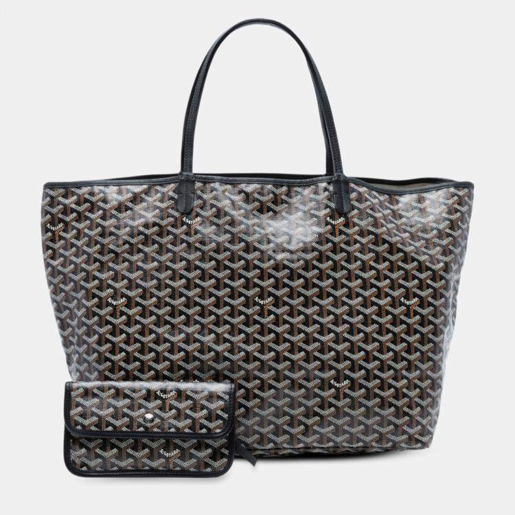 Pre Owned Goyard Black Goyardine Saint Louis GM