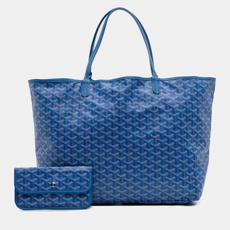 Pre Owned Goyard Blue Goyardine Saint Louis GM