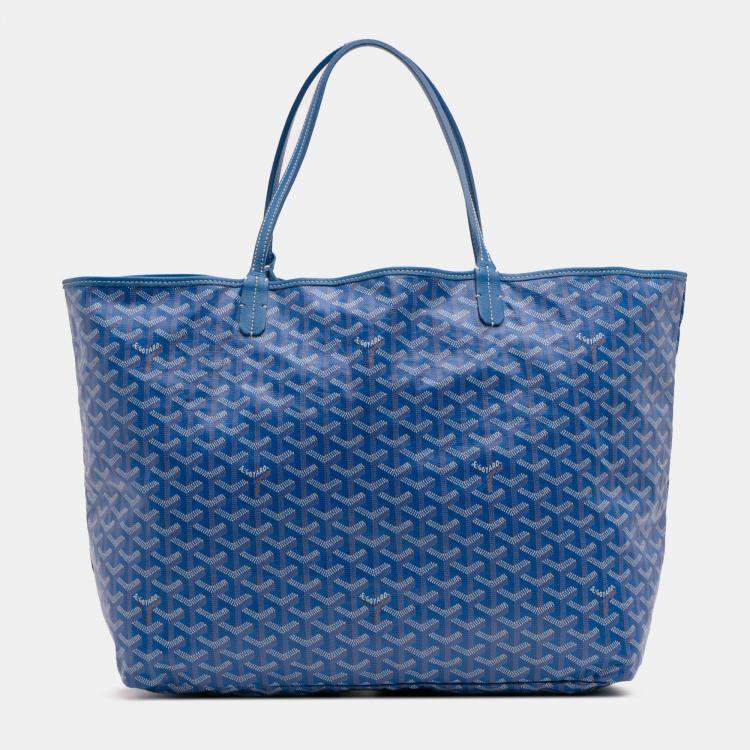 Pre Owned Goyard Blue Goyardine Saint Louis GM