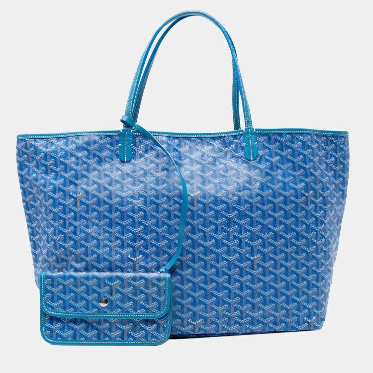 Pre Owned Goyard Blue Goyardine Saint Louis GM
