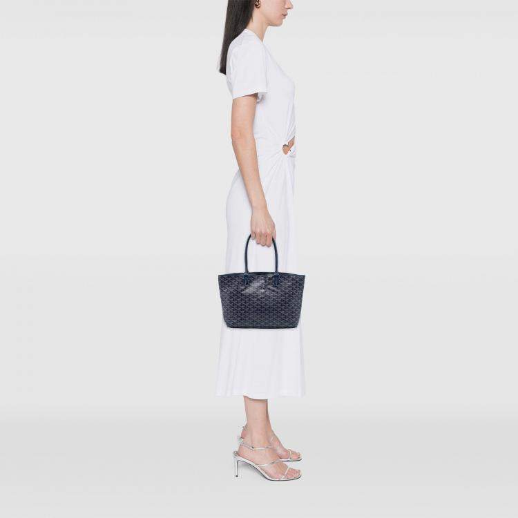 Pre Owned Goyard Blue Goyardine Artois PM