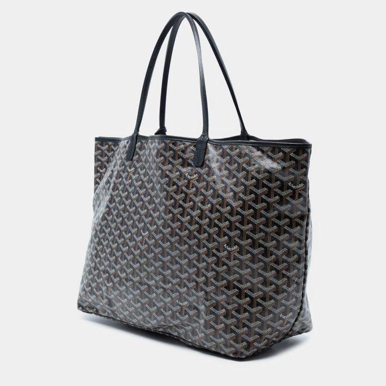 Pre Owned Goyard Coated Canvas Black Goyardine Saint Louis GM