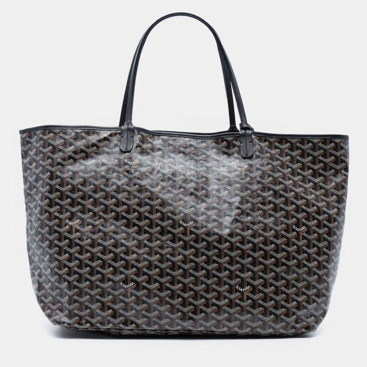 Pre Owned Goyard Coated Canvas Black Goyardine Saint Louis GM