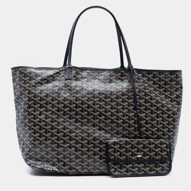 Pre Owned Goyard Coated Canvas Black Goyardine Saint Louis GM